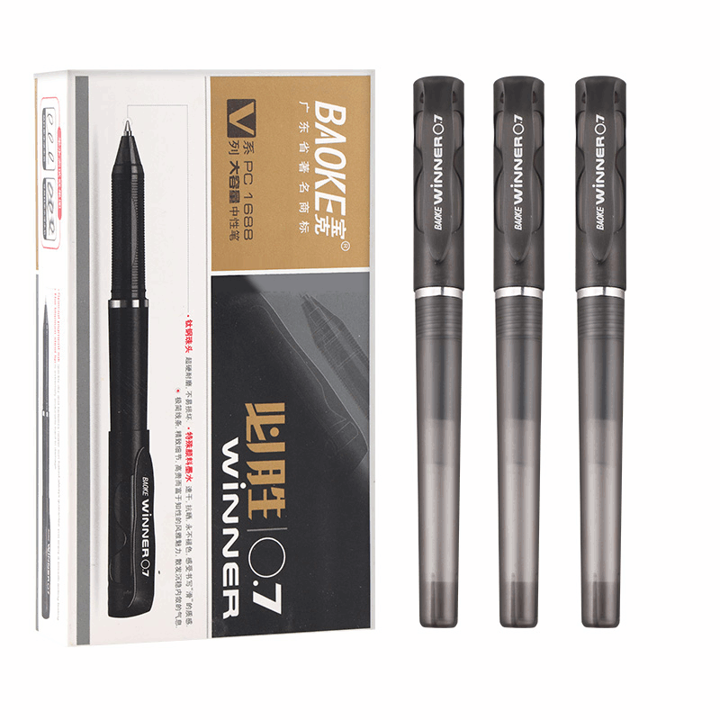 Ручка гелева 0.7 мм, чорна Winner Baoke (PC1688-black)